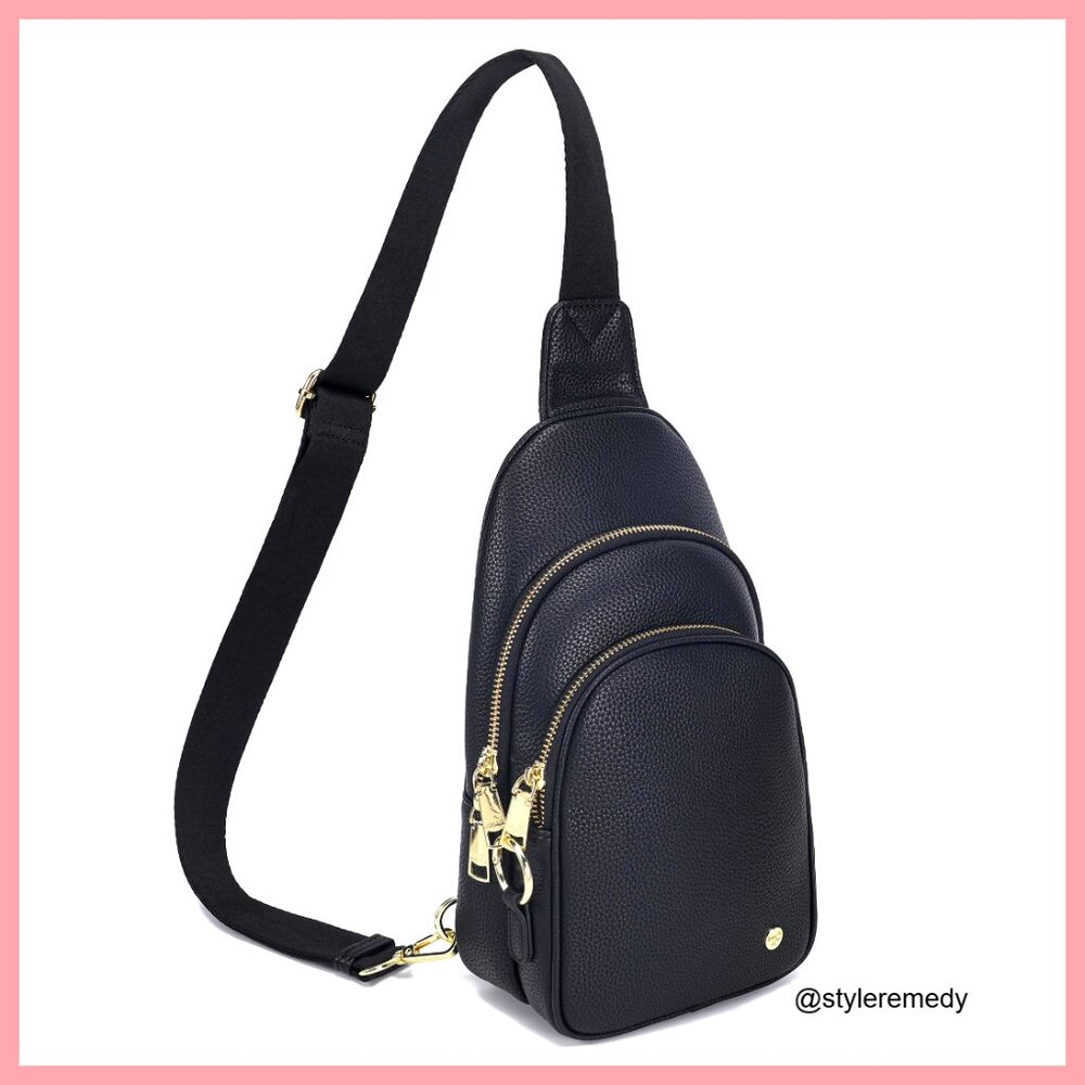 Leather Crossbody Sling Bag Fanny Pack Chest Bag